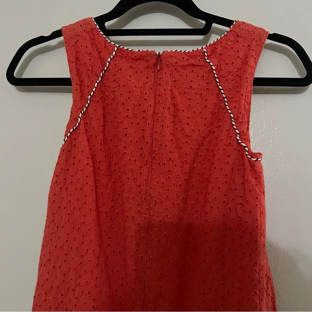 Junior Gaultier Girls Summer Eyelet Cotton Designer Vacation Dress in Orange 14
